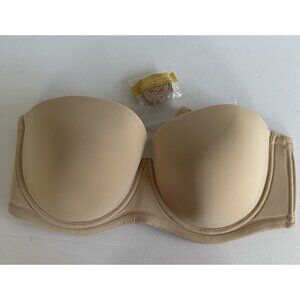 DELIMIRA Womens Strapless Push Up Bra Underwire Contour Multiway Plus 42DD Beige